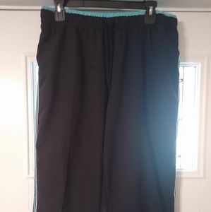 Black Running Pants with Blue Stripe